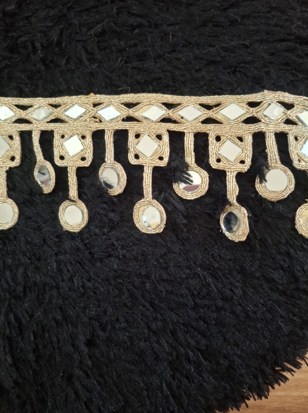 Handmade Gold Mirror Fringe Choker Necklace - Picture 5 of 5